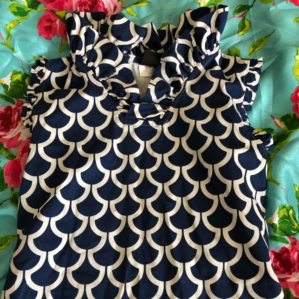 Haley Navy Dress, Stand Up Ruffle Collar Preppy!!
